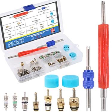 Imagem de Glarks – Kit de ferramentas de instalação para remoção de cabeça dupla, 8 peças, válvula de ar condicionado para carro, núcleo de válvula Schrader, acessórios A/C R12 R134a para refrigeração