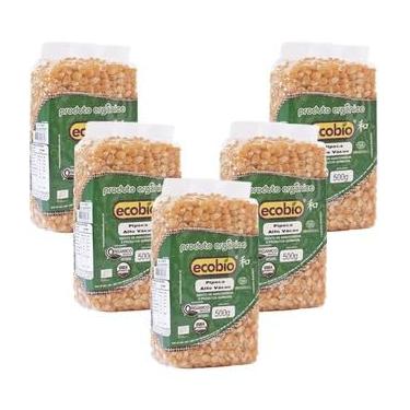 Imagem de Kit 5 Milho de Pipoca Orgânico Alto Vácuo Ecobio 500g cada