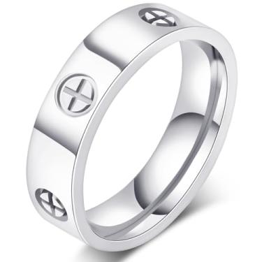 Imagem de AmorArtSky Anel de amor anéis de prata de ouro 18k: anel de amizade com design de parafuso incrustado zircônia cúbica aço inoxidável alianças de compromisso de casamento joias dia das mães presentes de aniversário para mulheres, tamanho 6-10, 6 7 8 9 10, Metal, Zircônia cúbica