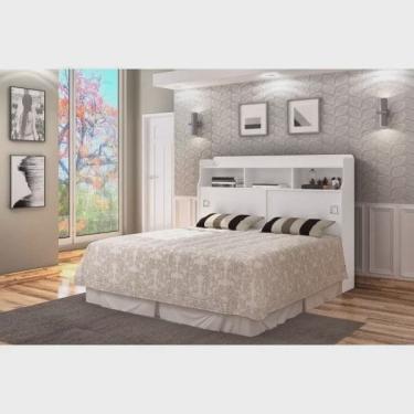 Imagem de Cabeceira Casal com Nicho Jessica Cambel Móveis Branco