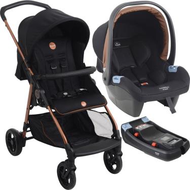 Imagem de Carrinho de Bebe Burigotto Lui Preto Cobre Bebe Conforto e Base