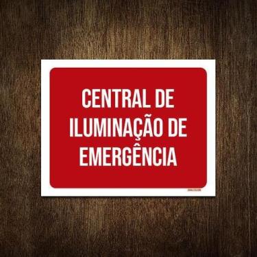Imagem de Placa Sinalização Central Iluminação Emergência 27X35 - Sinalizo.Com