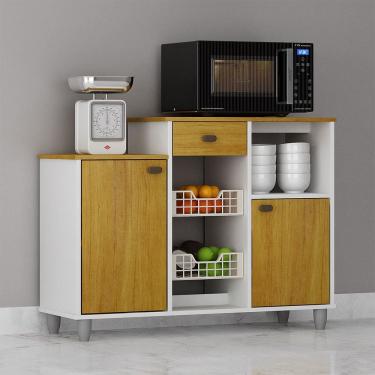 Imagem de Fruteira de Chão Nora Multiuso Flex 3 Portas 1 Gaveta Mobilihouse