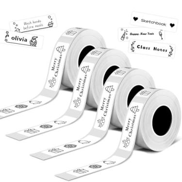 Imagem de Fita adesiva D30, etiqueta térmica 1,27 cm x 11/2 (14 x 40 mm), 4 rolos/640 etiquetas para impressora Phomemo, refil de fita de substituição para refil de etiquetas Print Master D30