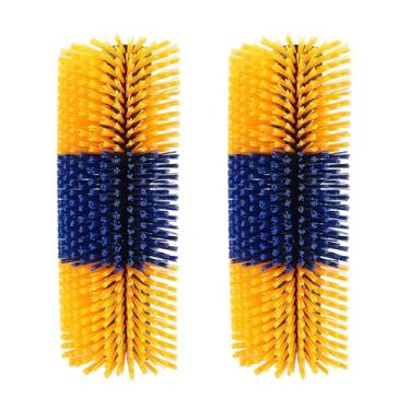 Imagem de 2pcs Gado Arranhando Pincel, Escova de Bicicleta de Bicicleta, Escovas de Cavalo para Limpeza, Pincel de Arranhão para Animais para Cavalos, Vacas, Ovelha, Veado (Amarelo)