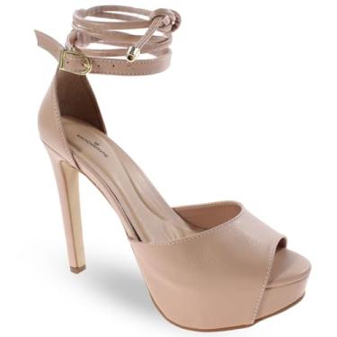 Imagem de Sandália Modarpe Meia Pata Salto Alto Fino M25 (Nude, BR, Adulto, Numérico, 37)