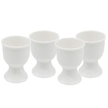 Imagem de Goclothod 4 peças de copos de porcelana para ovos cozidos, bandeja para ovos, suportes para ovos
