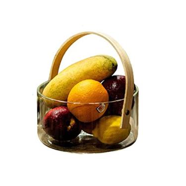 Imagem de WYUYIWH Tigelas para cozinha bandeja de frutas doméstica de vidro criativo tigela grande salada sala de estar lanche moderno artigos diversos armazenamento de mesa organização decoração para lanche