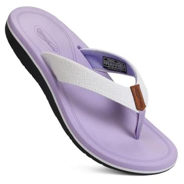 Imagem de AEROTHOTIC Chinelos femininos com suporte de arco – Slip On Recovery Plantar Fascite Alívio ortopédico – Sandálias femininas leves de amortecimento – Tapete de ioga para uso interno e externo, Solace