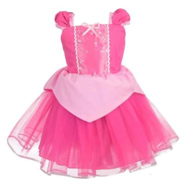 Imagem de Dressy Daisy Fantasia de princesa para meninas, fantasia de verão chique, roupa tamanho 3 a 4 anos, rosa choque