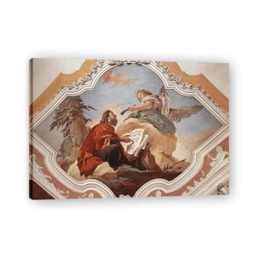 Imagem de Impressão em tela The Prophet Isaiah Giovanni Battista Tiepolo – Obra-prima rococó barroca, pintura escolar de Veneza, pintura a óleo decorativa para galeria doméstica 30 x 42 cm