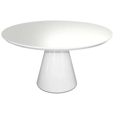 Imagem de Mesa De Jantar Cone Redonda 90 Cm Laqueada Cor Branco