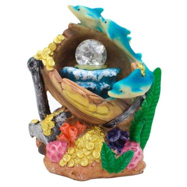 Imagem de Fonte De água Decorativa Cascata Fundo Do Mar Em Resina - 220v