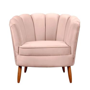 Imagem de Poltrona Ariel Petala Decorativa Com Pés De Madeira Speciale Home Rose