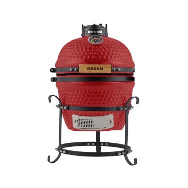 Imagem de Churrasqueira Kamado Mini Da Rasco Vermelho Com Grelha Em Aço Inox E Suporte. Ideal P/ Até 3 Pessoas Vermelho