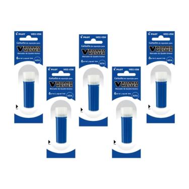 Imagem de Kit 5 Refis Pilot V-board Master Azul