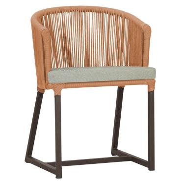 Imagem de Cadeira De Jantar Noronha Alumínio Marrom E3 Trama Original Terra Cota