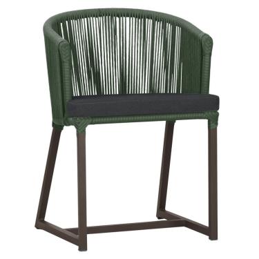 Imagem de Cadeira De Jantar Noronha Alumínio Marrom E11 Trama Original Verde