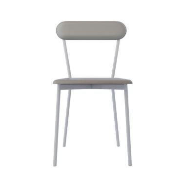 Imagem de Cadeira Fixa Estofada Vintage Emília Com 2 Unidades Off White-branco