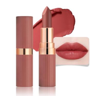 Imagem de CAKAILA Batom Vermelho Rosa, Conjunto De Cremoso Matte Para Mulheres, Batons Veludo À Prova D'Água E Manchas Longa Duração, Kit Maquiagem Labial Tamanho Viagem, Vegano Livre Crueldade (Pacote Com 1)