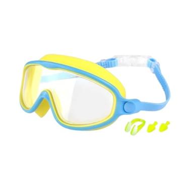 Imagem de oshhni Óculos de natação infantis antiembaçantes com protetor auricular e clipe nasal, óculos de natação ajustáveis ​​da moda para crianças, meninos e, Verde E Preto