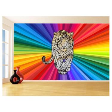 Imagem de Papel De Parede 3D Animais Pop Art Tigre Felino 3,5M Pxa129 - Você Dec