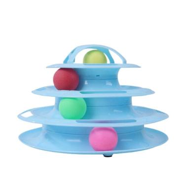 Imagem de Torre Interativa Para Gato Com Bolinhas Cor Azul 4 Níveis