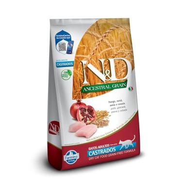 Imagem de N&D Ancestral para Gatos Adultos Castrados de Todas as Raças Sabor Frango, Romã, Aveia e Cevada 1,5Kg