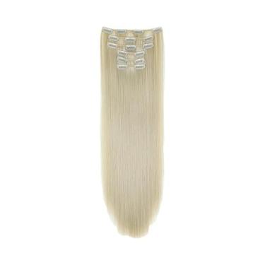 Imagem de Loira Preta 24 Polegadas Longas Extensões De Cabelo Sintético Reto 16 
