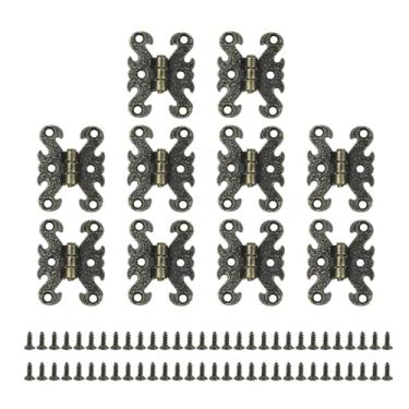 Imagem de Geesatis 10 dobradiças de liga de zinco, dobradiça utilitária de extremidade estreita, dobradiças planas para portas de armário, caixa de joias e pequenas caixas de madeira