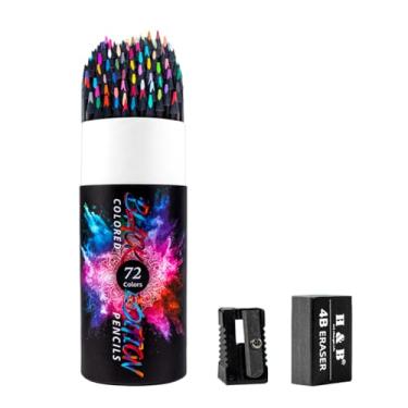 Imagem de CIADAZ 72 Lápis de cor de água Solúvel em água Pré-afiado 3mm Chumbo de amplo espectro Cores vibrantes com 1 Pincel de caneta de água para misturar Esboços Desenho Livros de colorir e criações