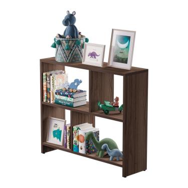 Imagem de Estante Infantil Nicho Organizador Criança Armário para Brinquedos Nogal