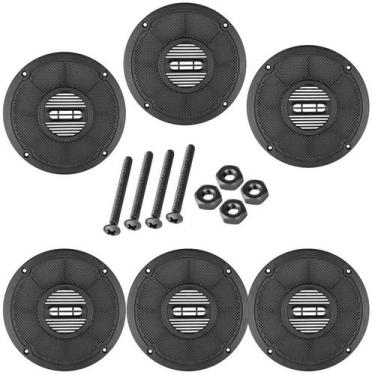 Imagem de Kit 06 Tela Plástica 6 Polegadas Com Parafusos Alto Falante - PERMAK