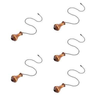 Imagem de IEUDNS 5 peças de corrente de puxar para ventilador de teto, pingente de madeira, multiuso, exclusivo, interruptor de abajur para luzes pendentes, dormitório, Type C