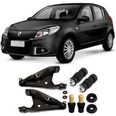 Imagem de Bandeja + Kit Batente + Bieleta Renault Sandero Dianteira 2007 Até 201