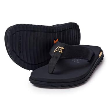 Imagem de Kenner Kivah, Chinelo Masculino, Preto com Detalhes Dourados