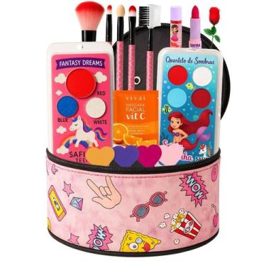 Imagem de Estojo De Maquiagem Infantil Com Maleta Unicórnio LINDA Top - SagaroMa