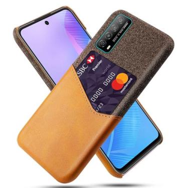 Imagem de Capa para Huawei Enjoy Y20 SE,Anti-deslizamento,Proteção contra quedas de 360°,Resistência à impressão digital,Tela e caso de couro PU com 1 slot de cartão atrás-Brown