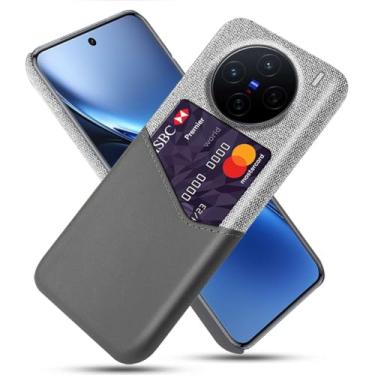 Imagem de Capa para Vivo X200 5G,Anti-deslizamento,Proteção contra quedas de 360°,Resistência à impressão digital,Tela e caso de couro PU com 1 slot de cartão atrás-Gray