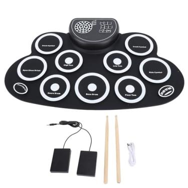 Imagem de Electronic Roll Up Drum Pad Set Recarregável Construído Em Speaker Silicone Drum Prática Elétrica com Pedal Duplo