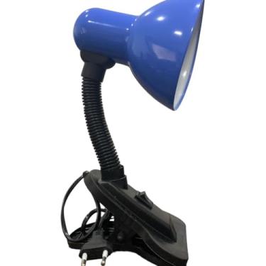 Imagem de Luminária Abajur Articulável Com Garra Presilha Bivolt Quarto Escritório Leitura Salão Manicure(AZUL)