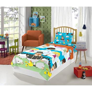 Imagem de Jogo de Cama Microfibra Solteiro Estampado Mundo Bita 1,40 m x 2,20 m Com 3 peças