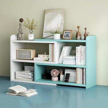 Imagem de Prateleiras De Mesa De Madeira Estante De Mesa Ajustável Estante Pequena Independente Material De Escritório Armazenamento Prateleira De Exibição Mesa Organizador Arrumado, B, 30-60 * 17 * 56