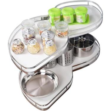 Imagem de Prateleira Removível De Canto De Armário De Armário Rack De Armazenamento De Carrossel, Prateleira Retrátil De Canto Cego De Cozinha Organizador Removível Com Fechamento Suave, Pull Out Right