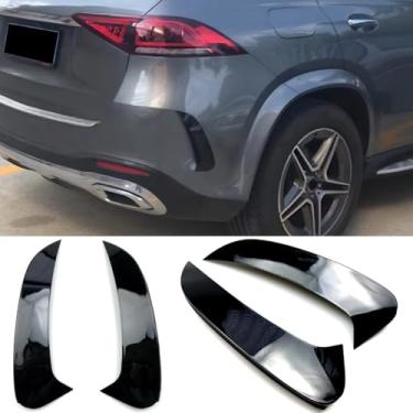 Imagem de Divisor lateral do para-choque traseiro compatível com GLE-Class W167 2019+ Kit de carroceria faca de vento Spoiler Tuning Air Blade Acessórios para carro (preto brilhante)