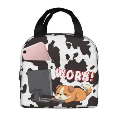 Imagem de CYACTTC Lancheira para cães de trabalho para mulheres e homens, lancheira personalizada para trabalho de escritório, piquenique, lancheira, reutilizável, isolada, para viagens ao ar livre (cão de