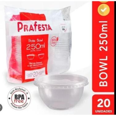 Imagem de Bowl Plástico 250Ml - Pacote Com 20 Unidades Prafesta