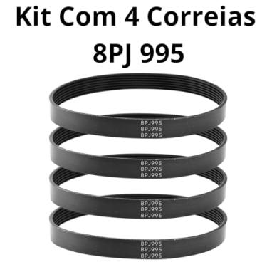 Imagem de Kit com 4 Correias 8PJ 995 para Motor de Esteira Movement RT 200 250 300 350