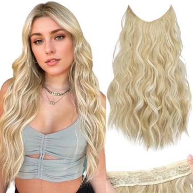 Imagem de Perucas Femininas Cabelo Humano Natural Ondulado Bio 65cm 140g Fio Invisível Tic Tac Peruca De Renda Feminina(Loiro)