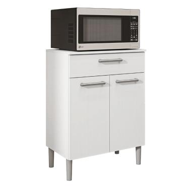 Imagem de Armário de Cozinha Balcão Multiuso Para Micro Ondas Com Gaveta Diamante Branco Kit's Paraná